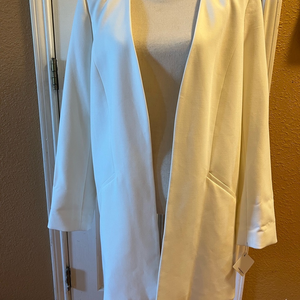 Elegant Cream Open Front Blazer